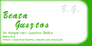 beata gusztos business card
