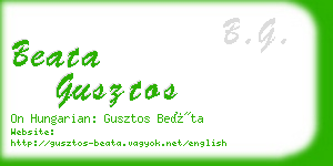 beata gusztos business card